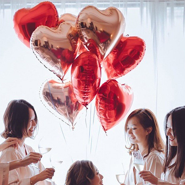 18 inch aluminum film heart-shaped love balloon wedding engagement woman decoration heart heart wedding room decoration supplies wedding peach heart