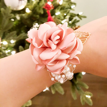 Mori Department Small Frescoed Bridal Bridal Bridesmaid Wedding Sister Group Hand Flower Ring Companion Gift Show and Marriage Korean style