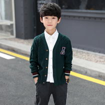 Boys sweater cardigan autumn cotton 10 big boys knitted 12 boys Korean version of the childrens jacket foreign style 15 years old tide