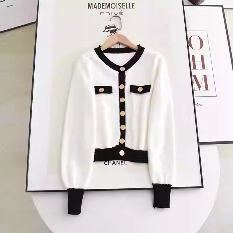 Special Clearance Sale: Elegant Chanel-Style Faux Mink Knit Sweater, New Autumn/Winter Single-Breasted Round-Neck Cardigan Jacket