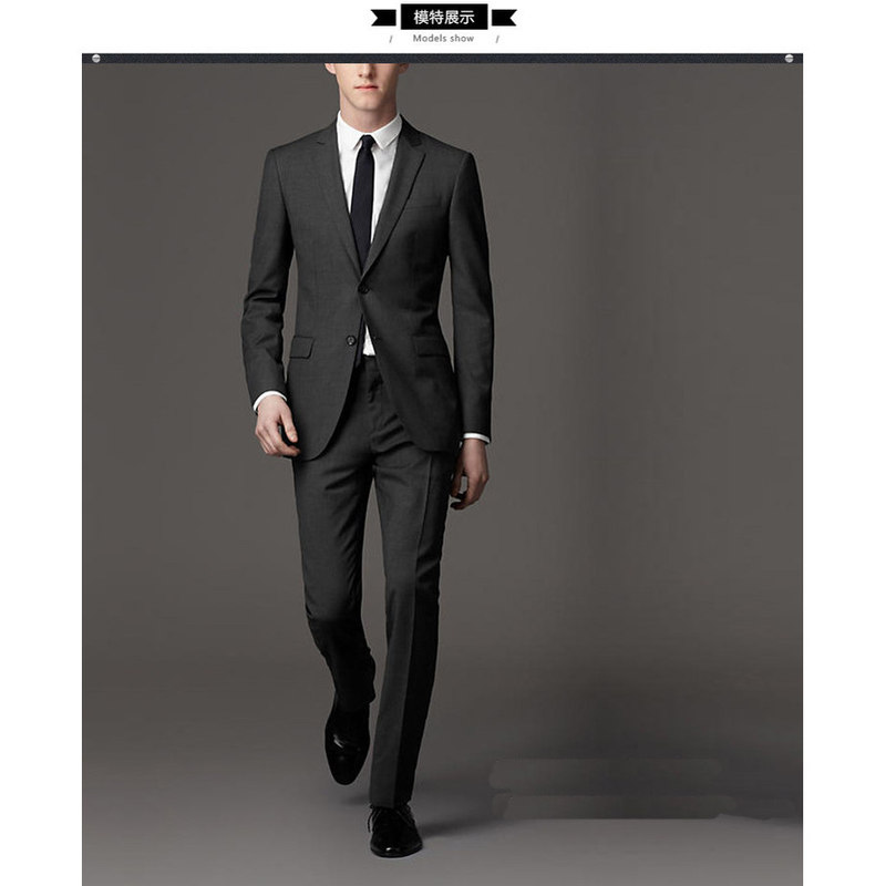 Pierre Cardin 100% Imported Wool Men's Suit, Navy Blue Slim-Fit Business Formal Wear, Wedding Suit, Plus Size