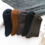 Mùa thu và mùa đông sản phẩm mới màu rắn vẽ vớ nam ống kinh doanh vớ thường dày dày cashmere ấm nam Hàn Quốc tất adidas