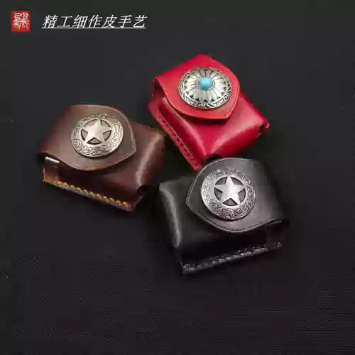 Кожаная зажигалка ручной работы, чехол, ретро сумка для техники, делается под заказ, воловья кожа, из натуральной кожи, увеличенная толщина