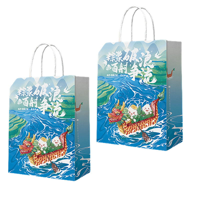 牛皮纸袋手提纸袋节日礼品袋端午粽子包装袋外卖打包袋子商用批发