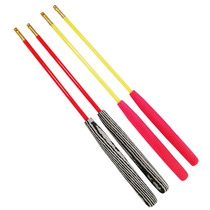 Double-headed diabolo pole seven millimeters solid fiberglass oblique hole copper head double-bowl elastic pole sponge handle short shaking pole