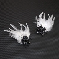 Черные бусины + пара перьев