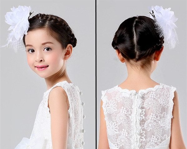 Cô gái phóng đại lông ren hoa lớn kẹp tóc mũ trùm đầu ngày trẻ em trình diễn phụ kiện tóc hoa công chúa váy phụ kiện phụ kiện tóc gần đây