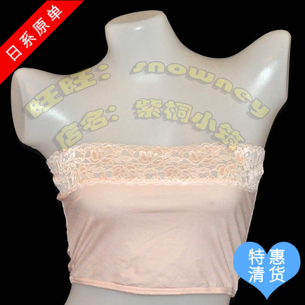 Foreign trade Japan original single comfortable cotton lace short bandeau can be installed shoulder strap (five colors)