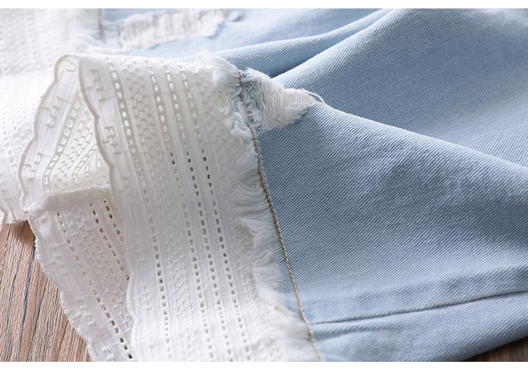 Big love ren mềm denim cô gái quần ống rộng mùa hè mới cho bé crop quần chín quần jeans - Quần jean quần áo trẻ em hàn quốc