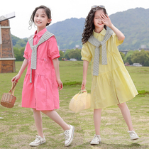 Girls summer dress Childrens dress 2022 New Yangqi CUHK Tong pure cotton one-piece dress net red girl princess dress
