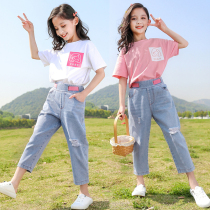 Girl Summer Clothing 2022 New Internet Red Suit Foreign Air Summer Style 12 Trendy CUHK Girl Ten-year-old Girl Summer Clothes