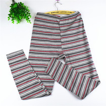 Womens autumn pants Womens single cotton thin slim leggings plus fat plus size striped line pants Pants warm pants