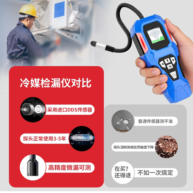 Air Conditioning Fluorine Leak Detector, Refrigerant Leak Detector, Freon Refrigerant, Refrigerator, Car Refrigerant, Micro Leak Detector, Leak Detection Tool
