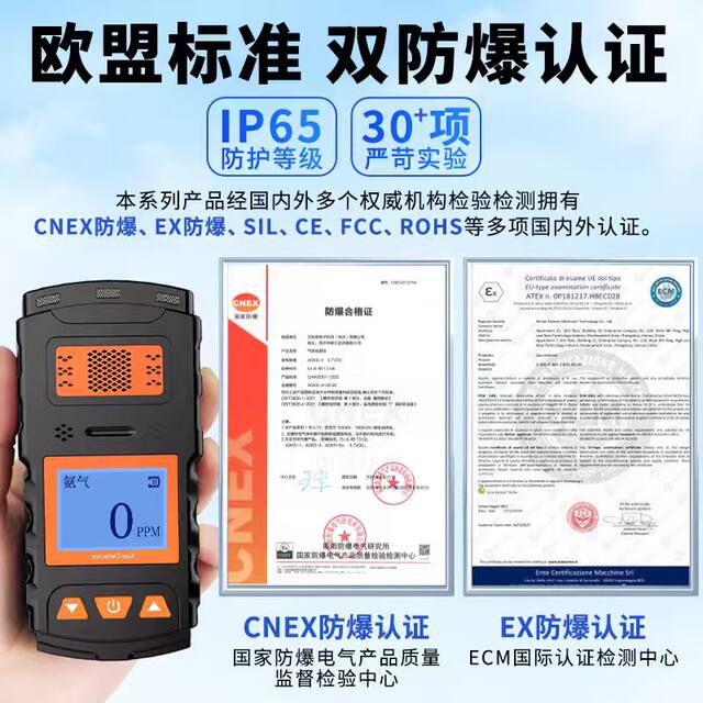 Ammonia Gas Detector, Gas Detector for Farms, Portable Pig Farm and Chicken Coop Nh3 Content Concentration Alarm Detector