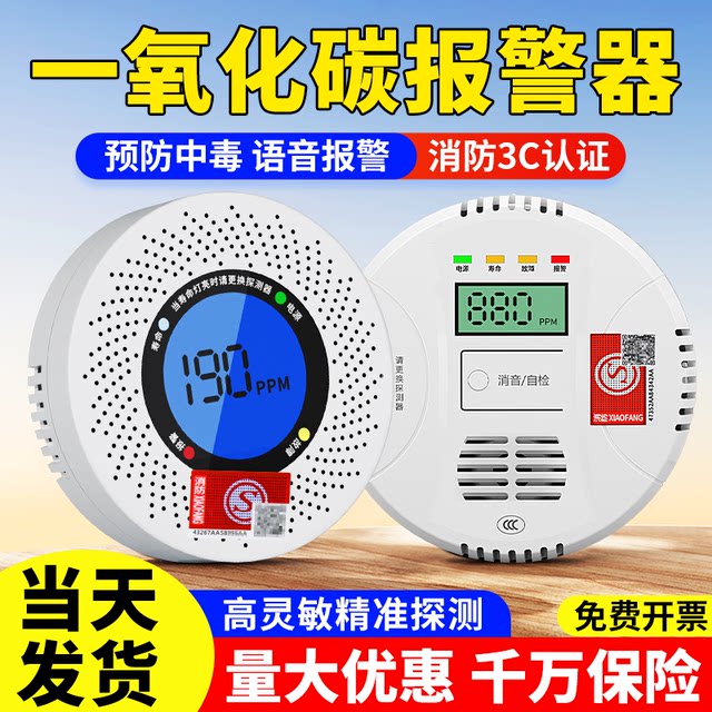 Carbon Monoxide Alarm for Home, Outdoor Camping, Coal, Briquettes, Smoke, Coal Detector, Co Detection Alarm