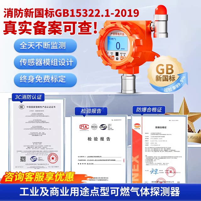 Combustible Gas Detection Alarm Industrial Natural Gas Leak Methane Propane Ozone Ammonia Concentration Detector Paint