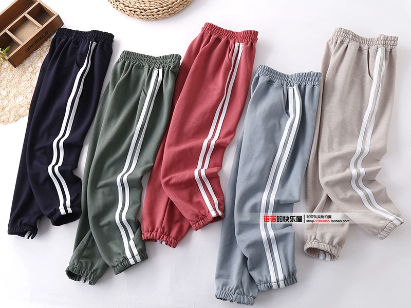 Quần áo trẻ em mùa hè trai và gái mới quần chống muỗi ở trẻ lớn quần thể thao giản dị quần bé trai kéo quần mỏng phần - Quần quần legging cho bé gái