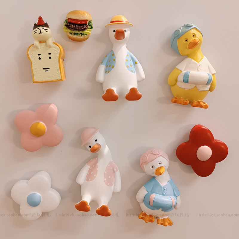 Cartoon cute cute duck refrigerator stickers refrigerator door decoration magnet stickers magnetic message photo stickers