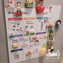 ins simple magnetic calendar schedule notepad refrigerator sticker magnetic rewritable message board magnetic sticker