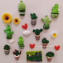 3D solid plant multi-meat cactus potted fridge with magnetic sticker family decoration refrigerator door magnet applier