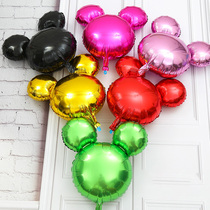 Cartoon light board monochrome Mickey head aluminum film balloon cartoon birthday party venue layout Mickey Mouse head balloon