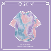 OGEN CLUB21SS tide brand men and women lovers with the same tie-dyed craft round hem half sleeve T-shirt