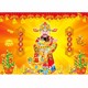 God of Wealth New Year Stickers Bring in Wealth and Treasure, Chinese-Style Festive Wallpaper, Living Room Background Wall Stickers, Self-Adhesive