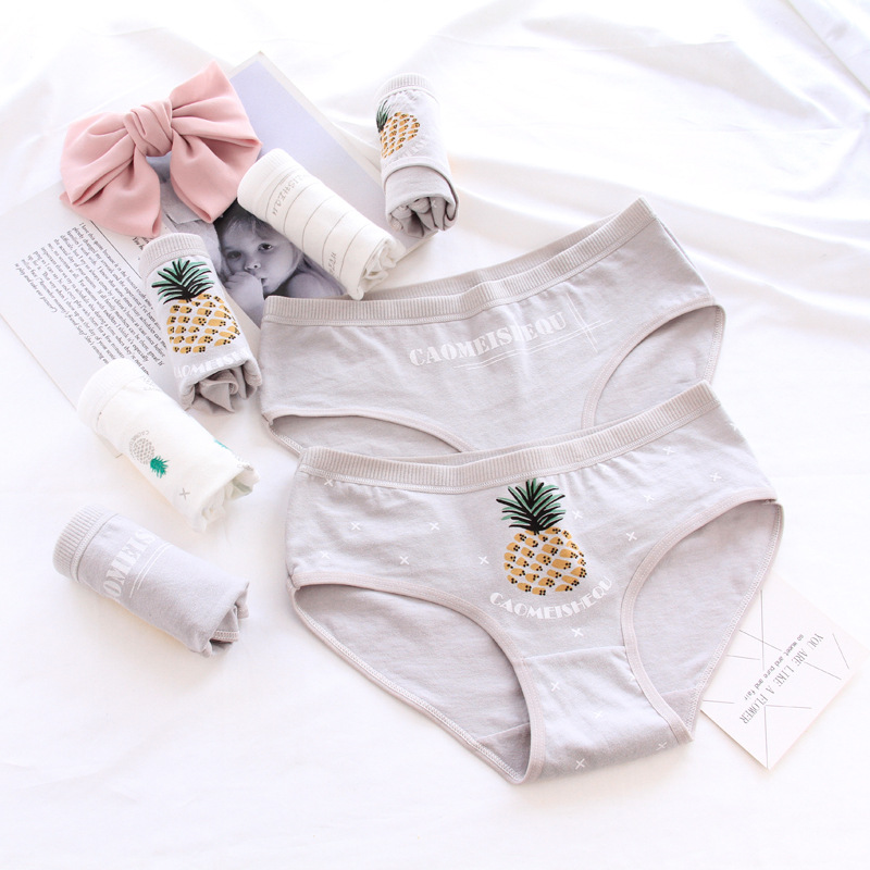 Nhiệt đới dứa sinh viên đồ lót nữ cotton trung thu nữ bông tam giác đáy quần cotton cô gái đồ lót bán buôn noi y cao cap