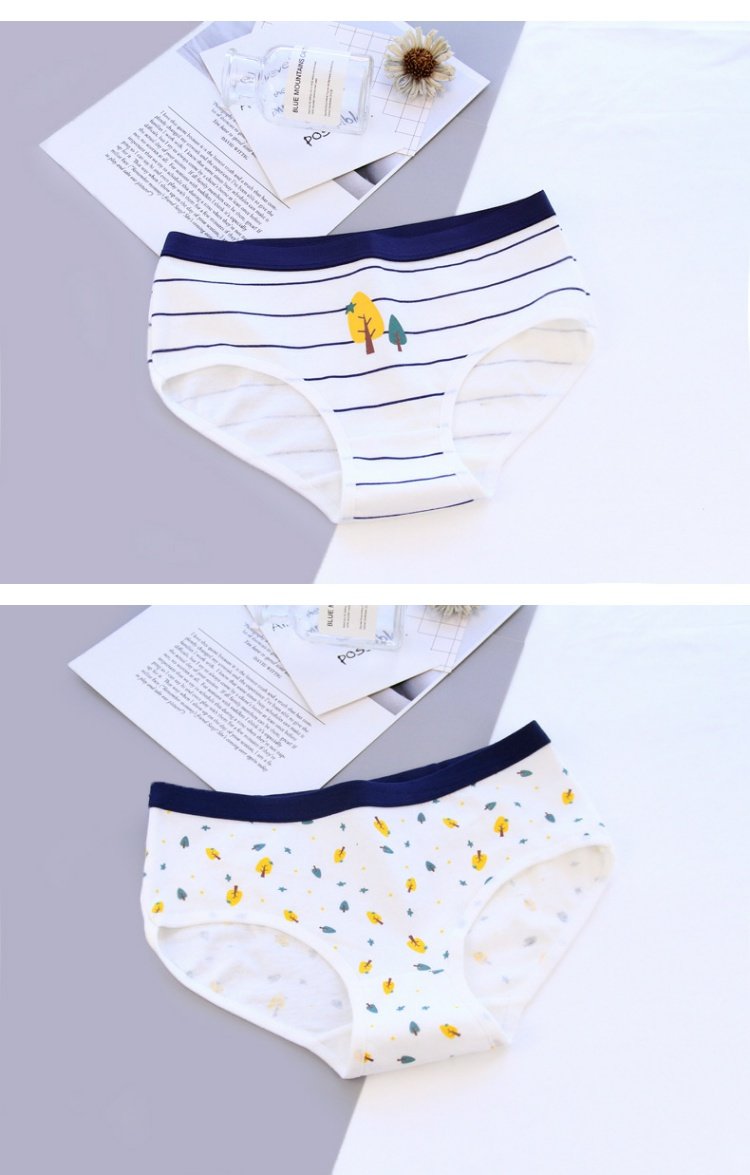 Rừng 100% cotton underwear Đồ lót của phụ nữ Quần eo nữ tam giác đáy quần cotton Cô gái bán buôn quần lót bé gái