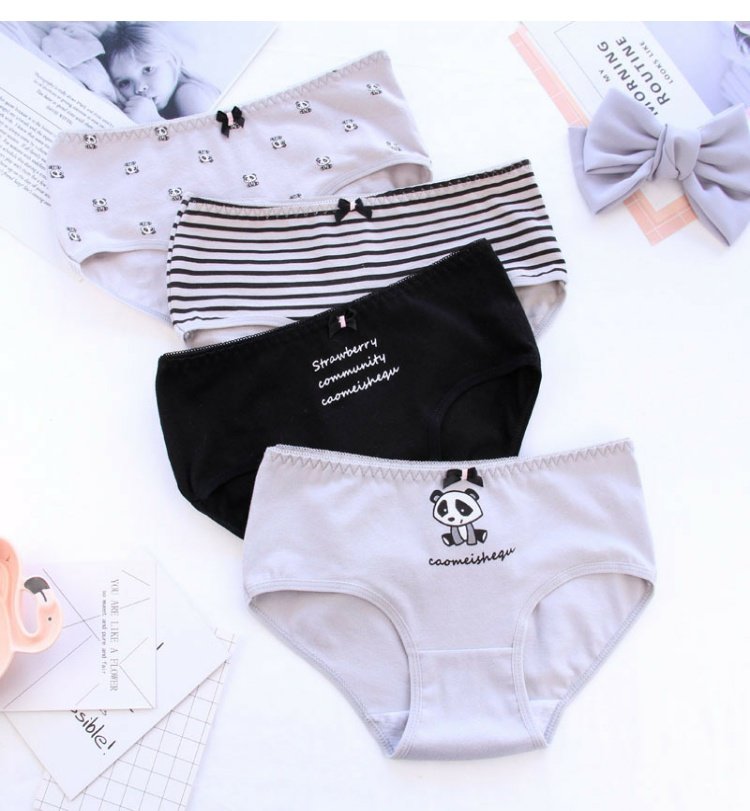 Dễ thương thoáng khí gấu trúc đồ lót nữ cotton eo phụ nữ cotton tam giác quần dưới cotton cô gái đồ lót bán buôn quần lót lọt khe nữ đẹp