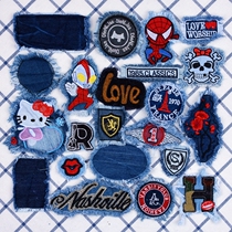 Multi-size denim patch decorative stickers Joker denim fabric jacket pants hole repair patch patch