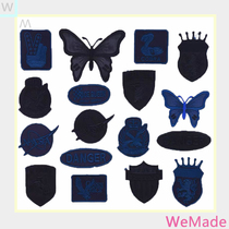 High quality blue pure black self-adhesive embroidered cloth patch patch down denim pants repair decorative patch