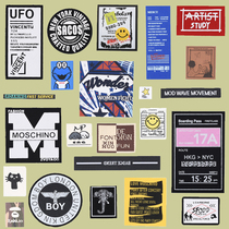 Thin self-adhesive black printed cloth patch clothing decoration patch down down pants denim thin clothing repair subsidy cloth