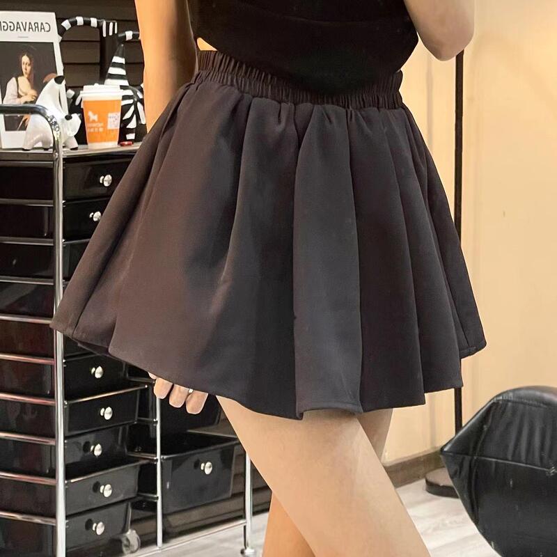 Hot Girl Pleated Puffy Short Skirt for Women 2026 Spring and Summer New Anti-Exposure High-Waisted Elastic Waist A-Line Skirt Pants