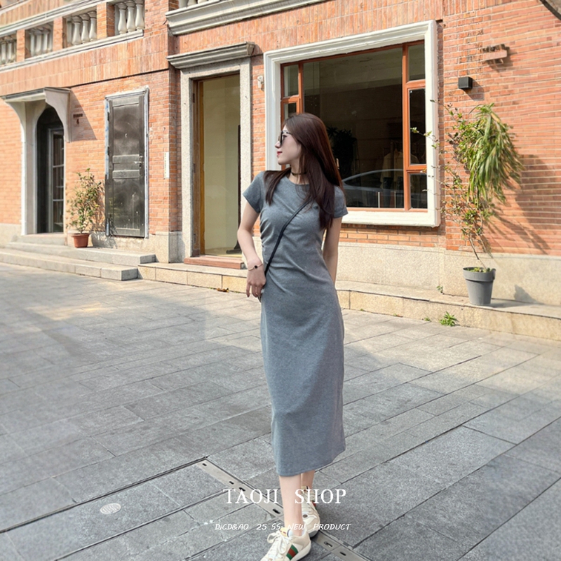 French-Style Petite Casual Dress Women's Summer 2026 New Black Slim-Fitting Flattering Gentle Style Long Dress French-Style Petite Casual Dress Women's Summer 2026 New Black Slim-Fitting Flattering Gentle Style Long Dress