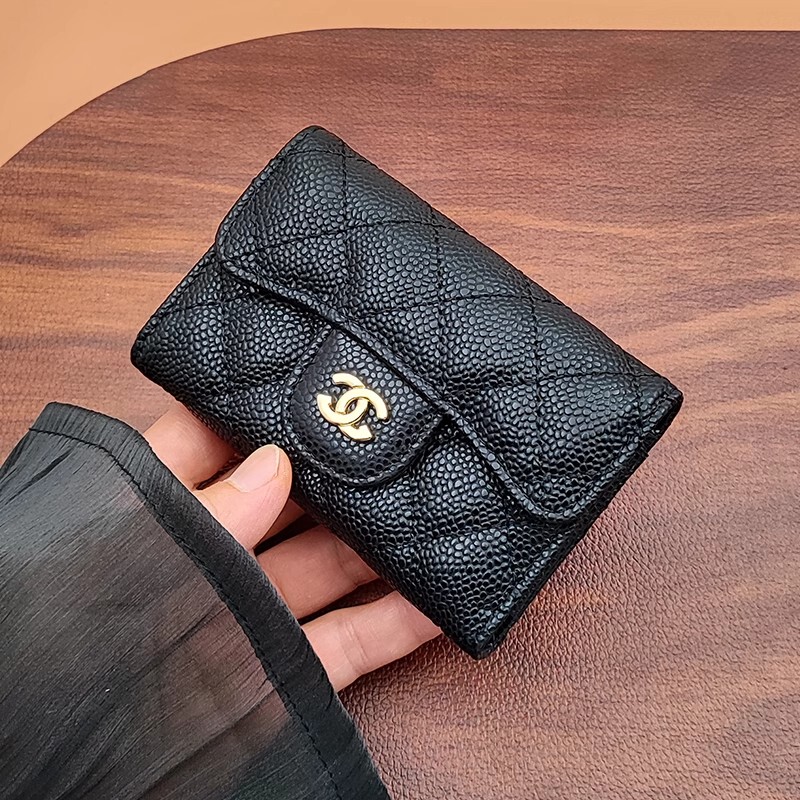 Genuine Leather Caviar-Colored Small Wallet Card Holder for Women, 2026 New Model, High-End Light Luxury, Small 70% off Fold Short Style, Compact and Fragrant Genuine Leather Caviar-Colored Small Wallet Card Holder for Women, 2026 New Model, High-End Light Luxury, Small 70% off Fold Short Style, Compact and Fragrant