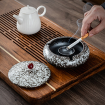 Ashtray Ceramic Creative Personality Fashion Windproof Large Living Room Office Home Home Chinese Trend with Lid