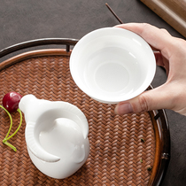 Tea leak integrated ceramic tea filter net sheep fat jade tea filter separation tea compartment isolation tea set creative accessories
