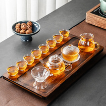Japanese-style heat-resistant glass kung fu tea set home simple modern flower teapot filter black tea maker tea cup