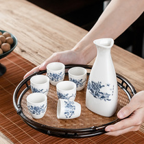 Ceramic wine set antique wine flagon small wine cup drinking cup household White wine dispenser one Cup