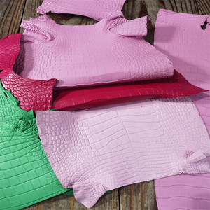 Matte Cherry Blossom Pink Lipstick Red-Green Leather Handmade DIY Leather Goods Fabric Strap Card Holder Material 26082004