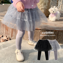 Girls culottes spring break two pieces baby leggings 2022 new foreign atmosphere in the big children wear pants tide