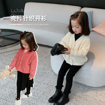 Girls Cardigan Thickened Sweater 2020 New Autumn Winter Womens Tide Kids Knitting