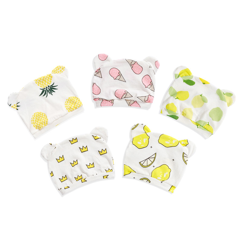 Baby hat autumn and winter baby spring and autumn thin newborns pure cotton tire cap 0 to 3 months first baby Summer