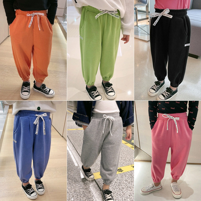 Integral Suede Girl Sports Pants Children Pants Baby Foreign Pie Pants Children Clothing Casual Pants 2021 Autumn Winter New