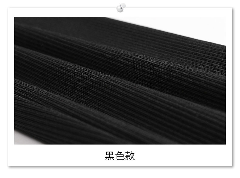 黑色辣妹V领长袖打底衫女春秋季不规则开叉显瘦打底T恤女白色上衣详情8