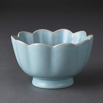 (Xiong family) national non-hereditary heir Ruzhou origin Ru porcelain tea set Kuai ke cup dragon head cup