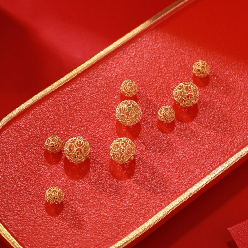 3D Hard Golden Linton Red Heart Rotate Pearl Gold Ring Finger necklace hanging