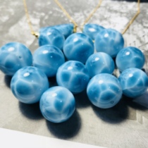 (Xiong Jia) boutique ice Jade Dominican sea stone Lalima pendant hand string road pass barrel beads