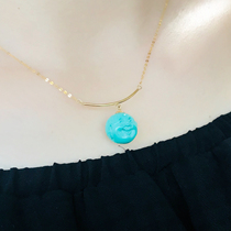 (Bear 18k home jewelry) Summer New Japan imported 18K gold smile necklace Dobao DIY morning